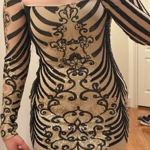 Lucy in the Sky Black and Gold Giulia Dress